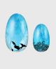 Selbstklebende Nagelfolie, maritimes Design, blau, Wal, 20 Nagelfolien unterschiedlicher Größe