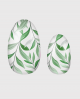 Selbstklebende Nagelfolie, transparentes Design, Blumenmuster, grün
